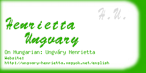 henrietta ungvary business card
