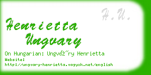 henrietta ungvary business card